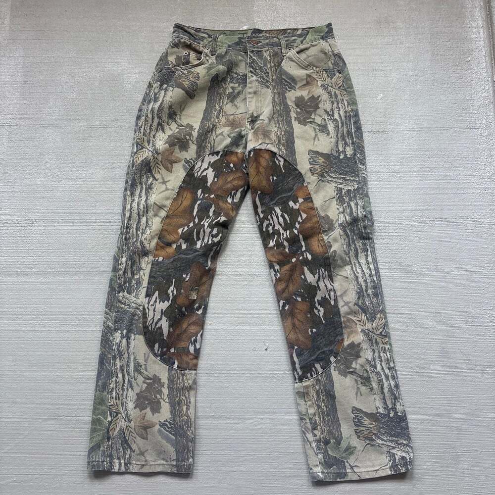 Vintage Duxbak Realtree Camo Pants Quilted Hunting Men resized at a 31